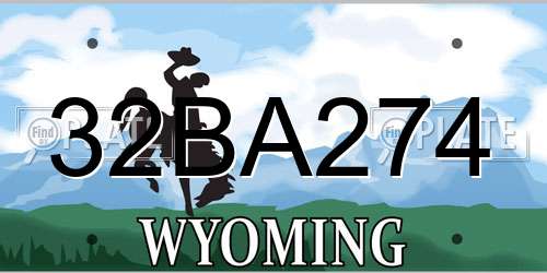32BA274 Wyoming License Plate