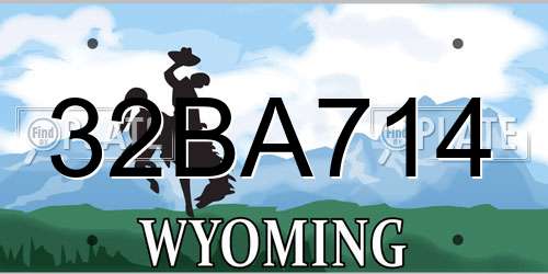 32BA714 Wyoming License Plate