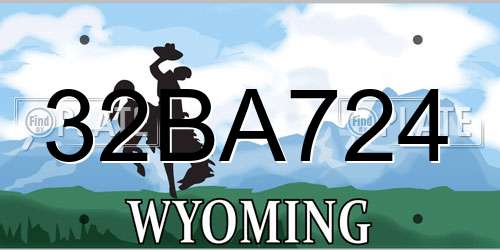 32BA724 Wyoming License Plate