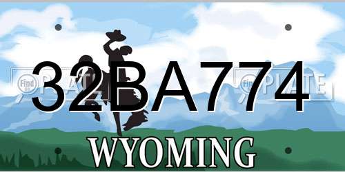 32BA774 Wyoming License Plate