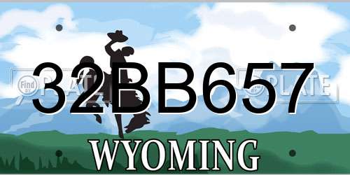 32BB657 Wyoming License Plate