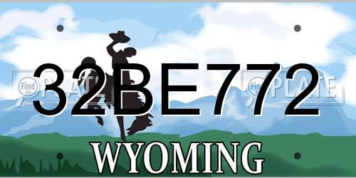 32BE772 Wyoming License Plate