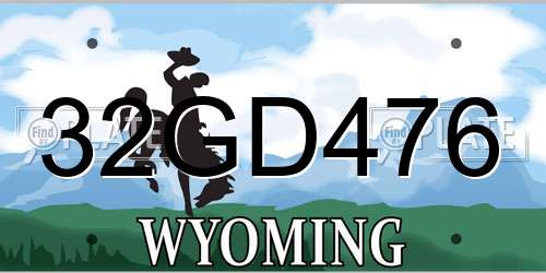 32GD476 Wyoming License Plate