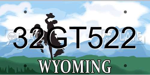 32GT522 Wyoming License Plate