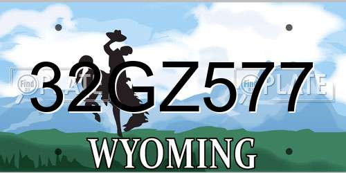 32GZ577 Wyoming License Plate