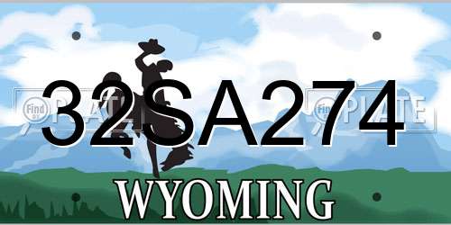 32SA274 Wyoming License Plate