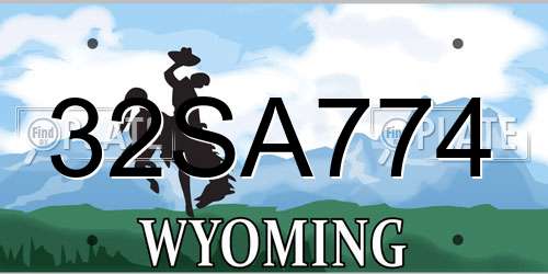32SA774 Wyoming License Plate