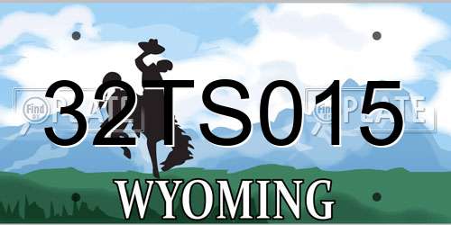 32TS015 Wyoming License Plate