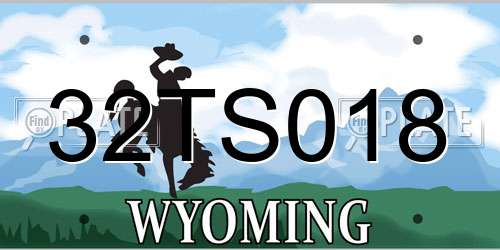 32TS018 Wyoming License Plate
