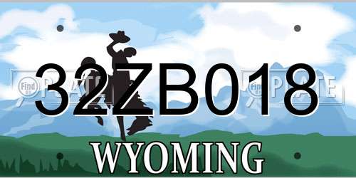 32ZB018 Wyoming License Plate