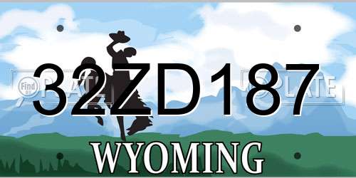 32ZD187 Wyoming License Plate