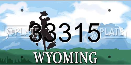 33315 Wyoming License Plate