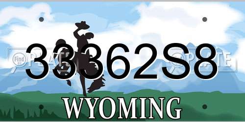 33362S8 Wyoming License Plate
