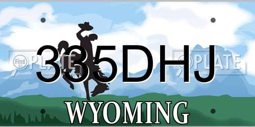 335DHJ Wyoming License Plate