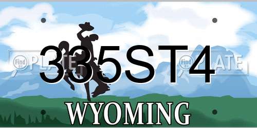 335ST4 Wyoming License Plate