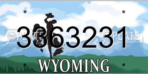3363231 Wyoming License Plate