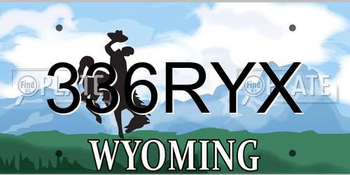 336RYX Wyoming License Plate