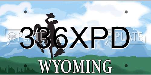 336XPD Wyoming License Plate