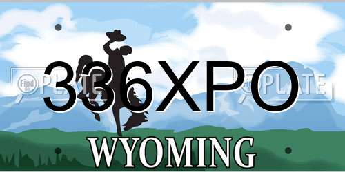 336XPO Wyoming License Plate
