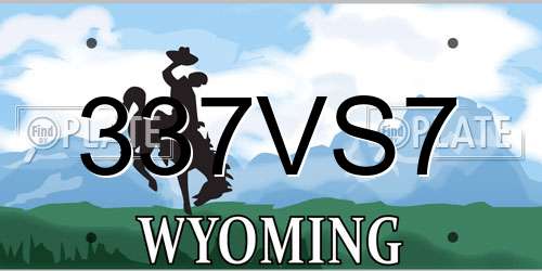 337VS7 Wyoming License Plate