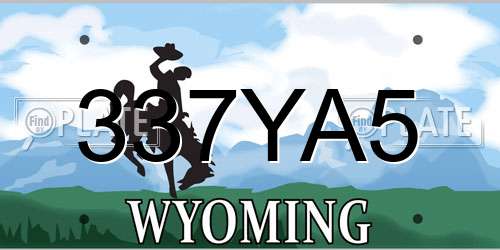 337YA5 Wyoming License Plate