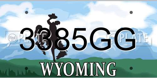 3385GG Wyoming License Plate