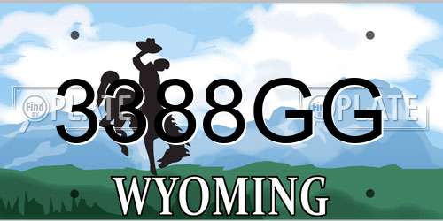 3388GG Wyoming License Plate