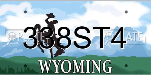338ST4 Wyoming License Plate