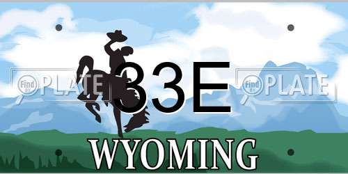 33E Wyoming License Plate
