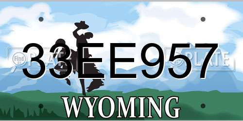 33EE957 Wyoming License Plate