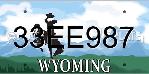 33EE987 Wyoming License Plate