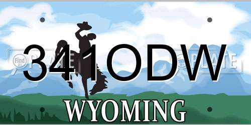 341ODW Wyoming License Plate
