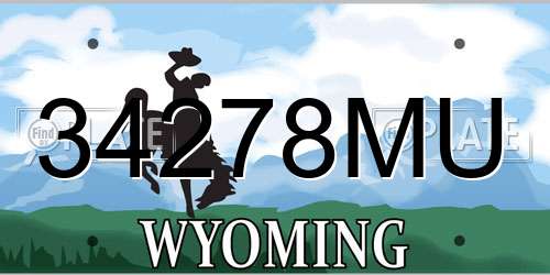 34278MU Wyoming License Plate