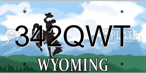 342QWT Wyoming License Plate