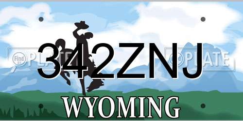 342ZNJ Wyoming License Plate