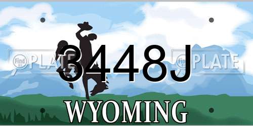 3448J Wyoming License Plate