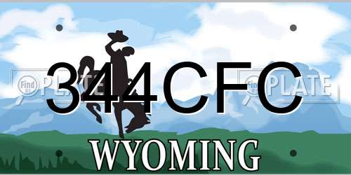 344CFC Wyoming License Plate