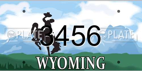 3456 Wyoming License Plate