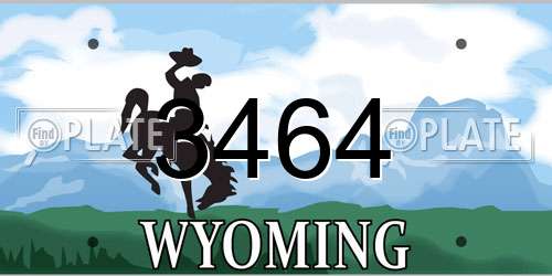 3464 Wyoming License Plate