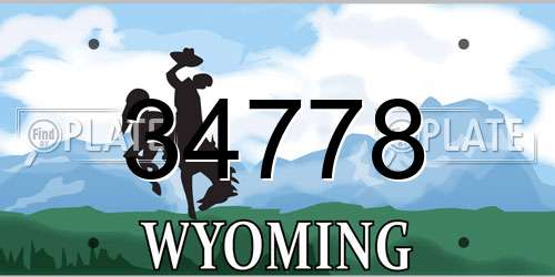34778 Wyoming License Plate