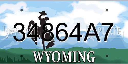34864A7 Wyoming License Plate