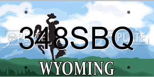 348SBQ Wyoming License Plate