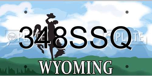 348SSQ Wyoming License Plate
