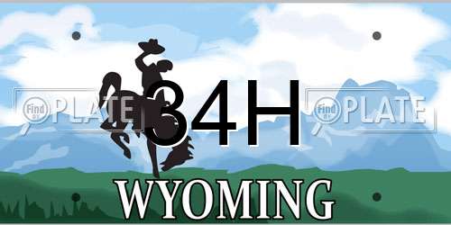34H Wyoming License Plate