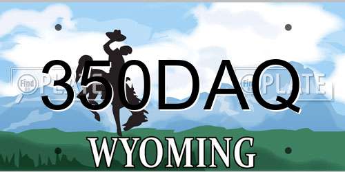 350DAQ Wyoming License Plate