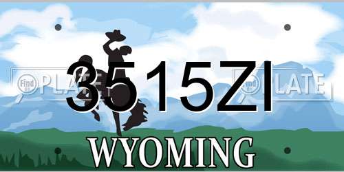 3515ZI Wyoming License Plate