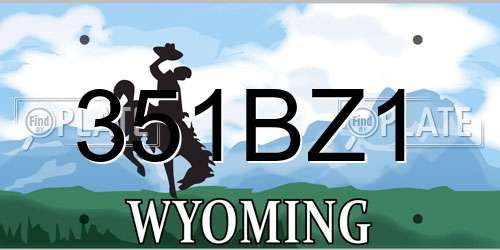 351BZ1 Wyoming License Plate