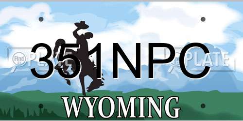 351NPC Wyoming License Plate