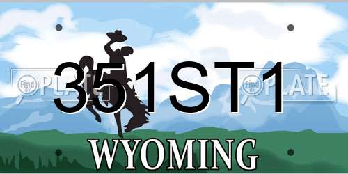 351ST1 Wyoming License Plate
