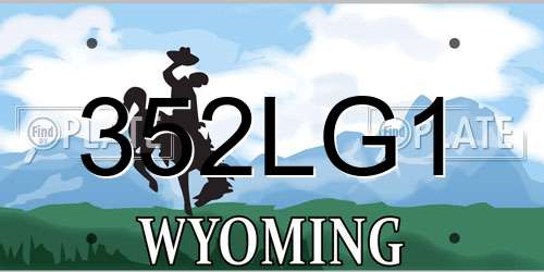 352LG1 Wyoming License Plate